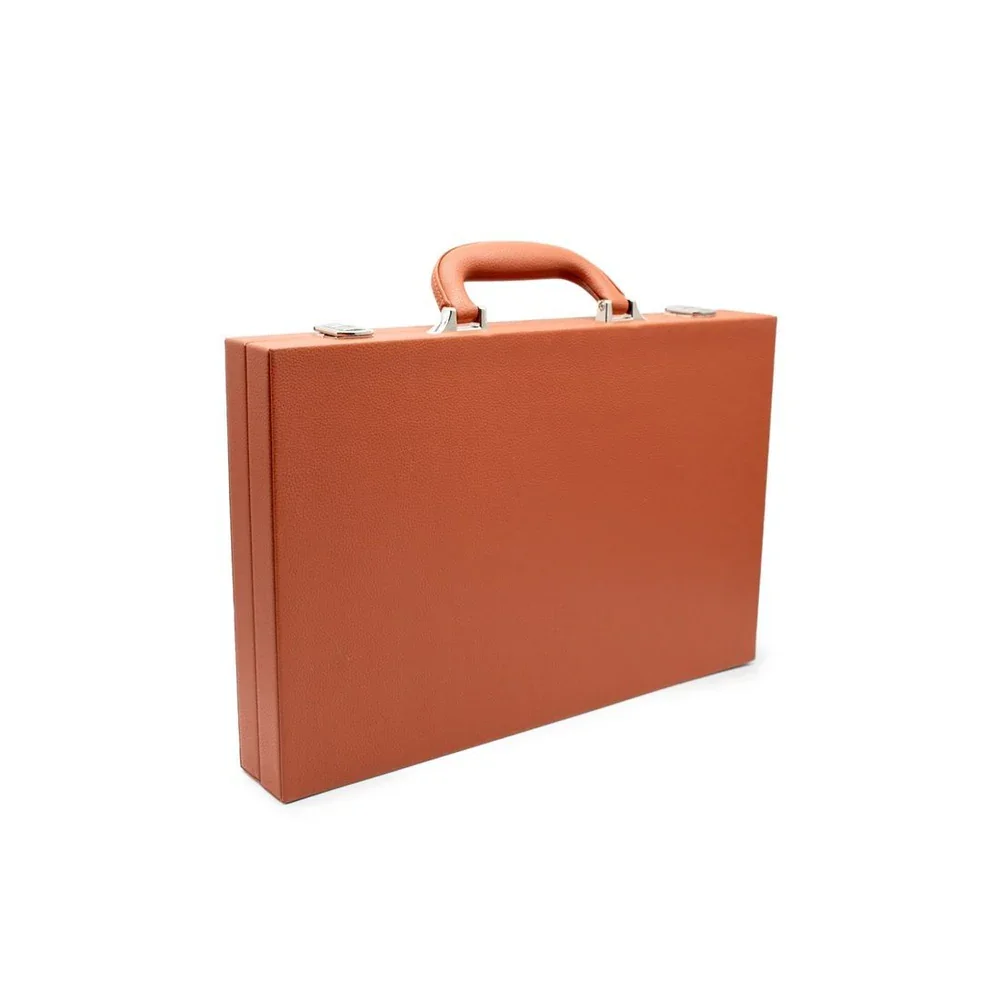 LPG Classics Leather Backgammon Set - Brown - Image 4
