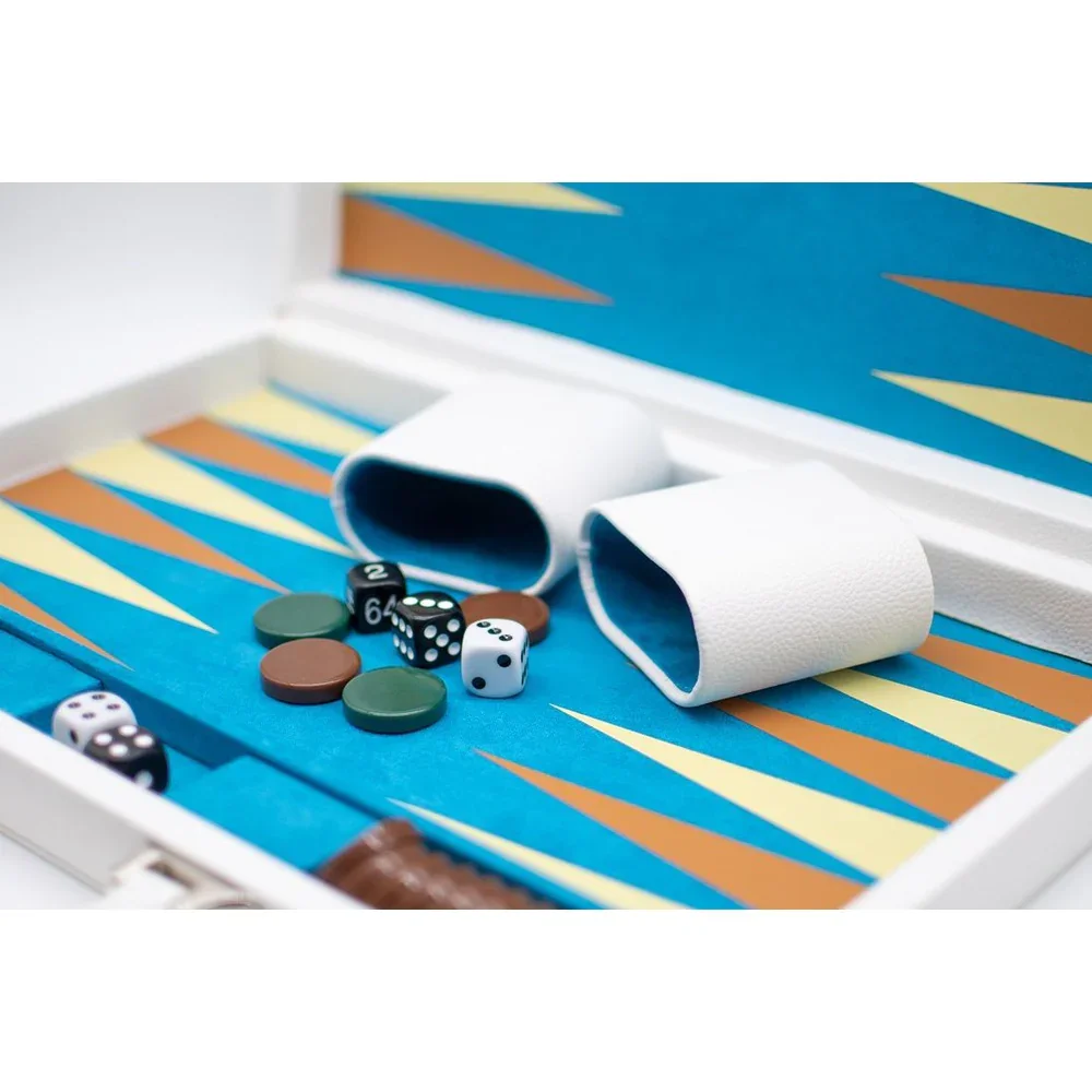 LPG Classics Leather Backgammon Set - White - Image 3