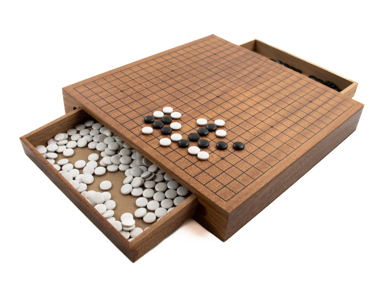 LPG Classics Wooden Weiqi / Go Set - 30 cm Board with Drawers - Image 2