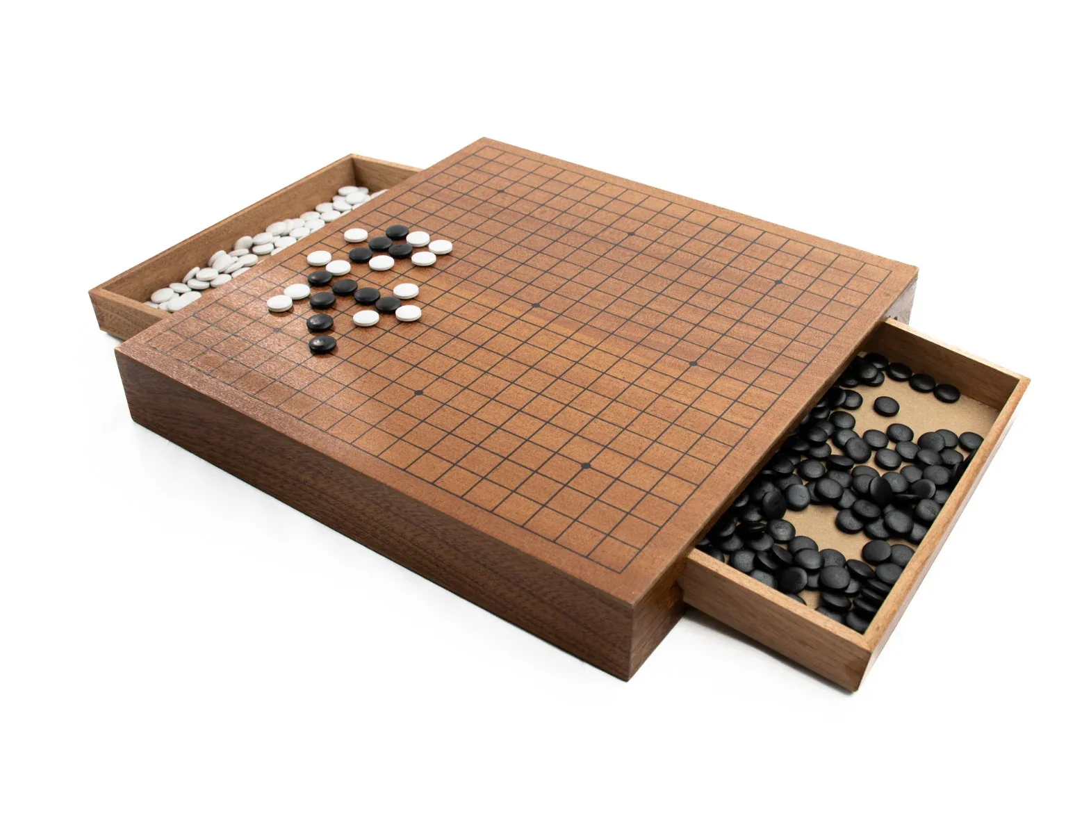 LPG Classics Wooden Weiqi / Go Set - 30 cm Board with Drawers - Image 3