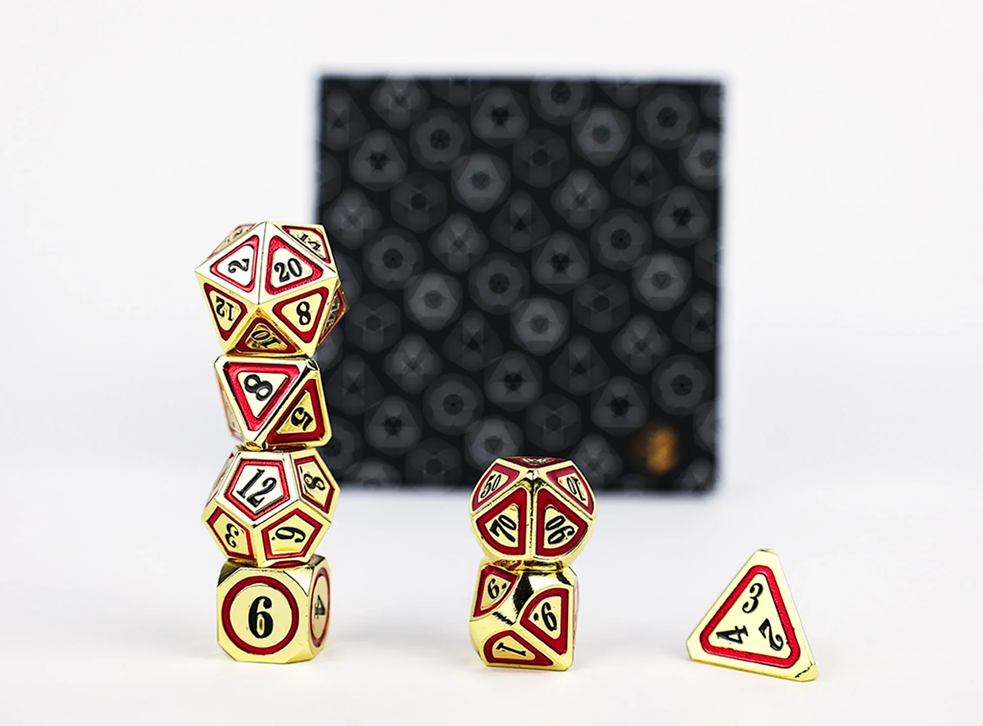 LPG Dice RPG Set Concentric Black/Red/Gold - Image 3