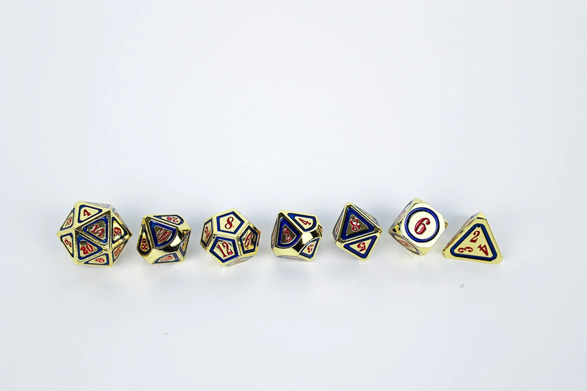 LPG Dice RPG Set Concentric Red/Blue/Gold - Image 3