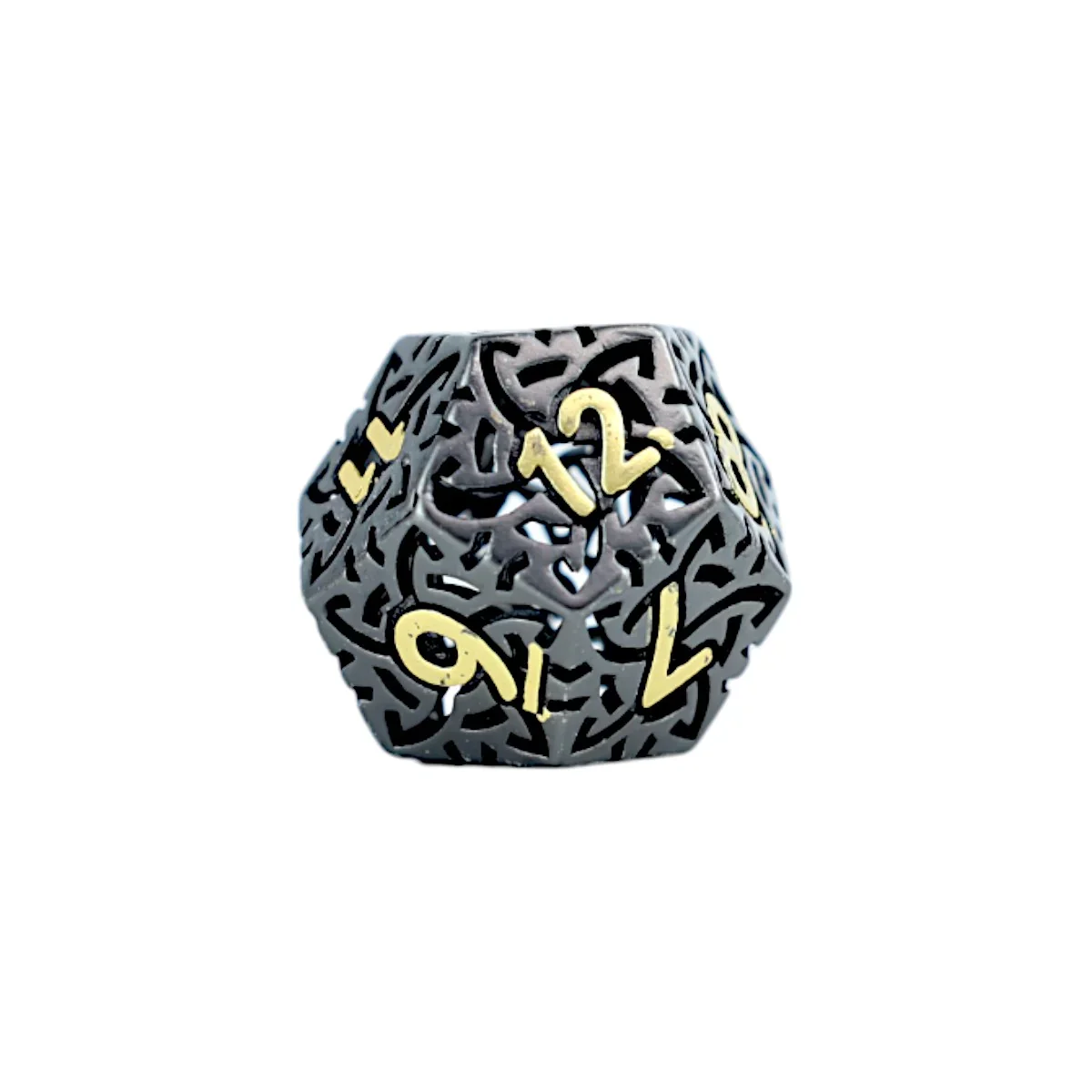 LPG Dice RPG Set Hollow Celtic - Black and Gold - Image 4