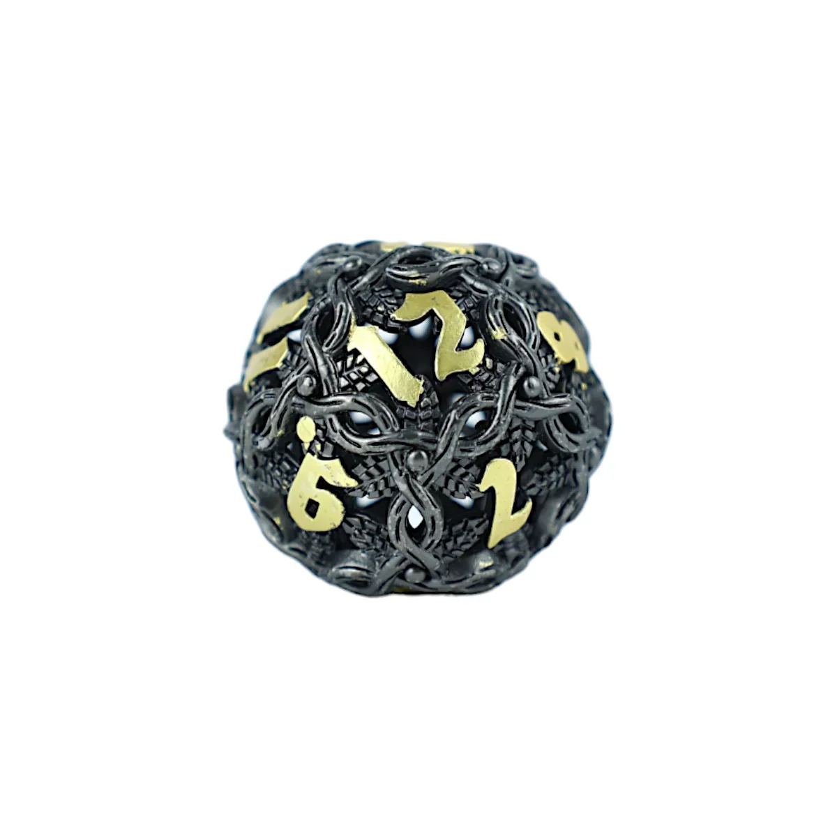 LPG Dice RPG Set Hollow Vines - Black and Gold - Image 3