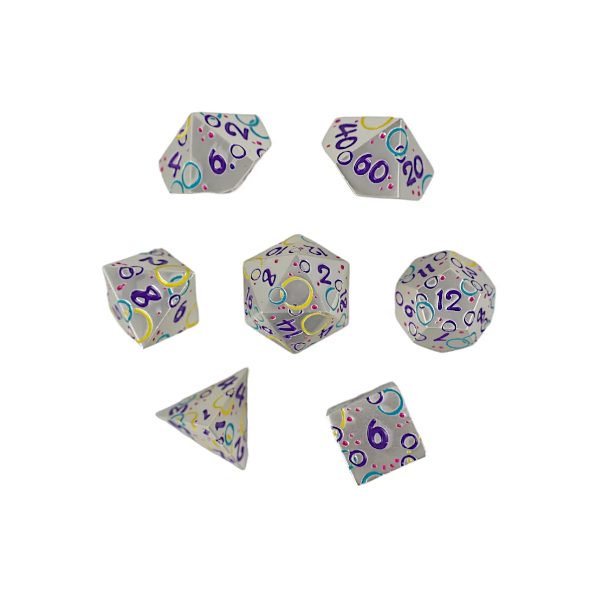 LPG Dice RPG Set Inscripted Bubbles Pastel White - Image 2