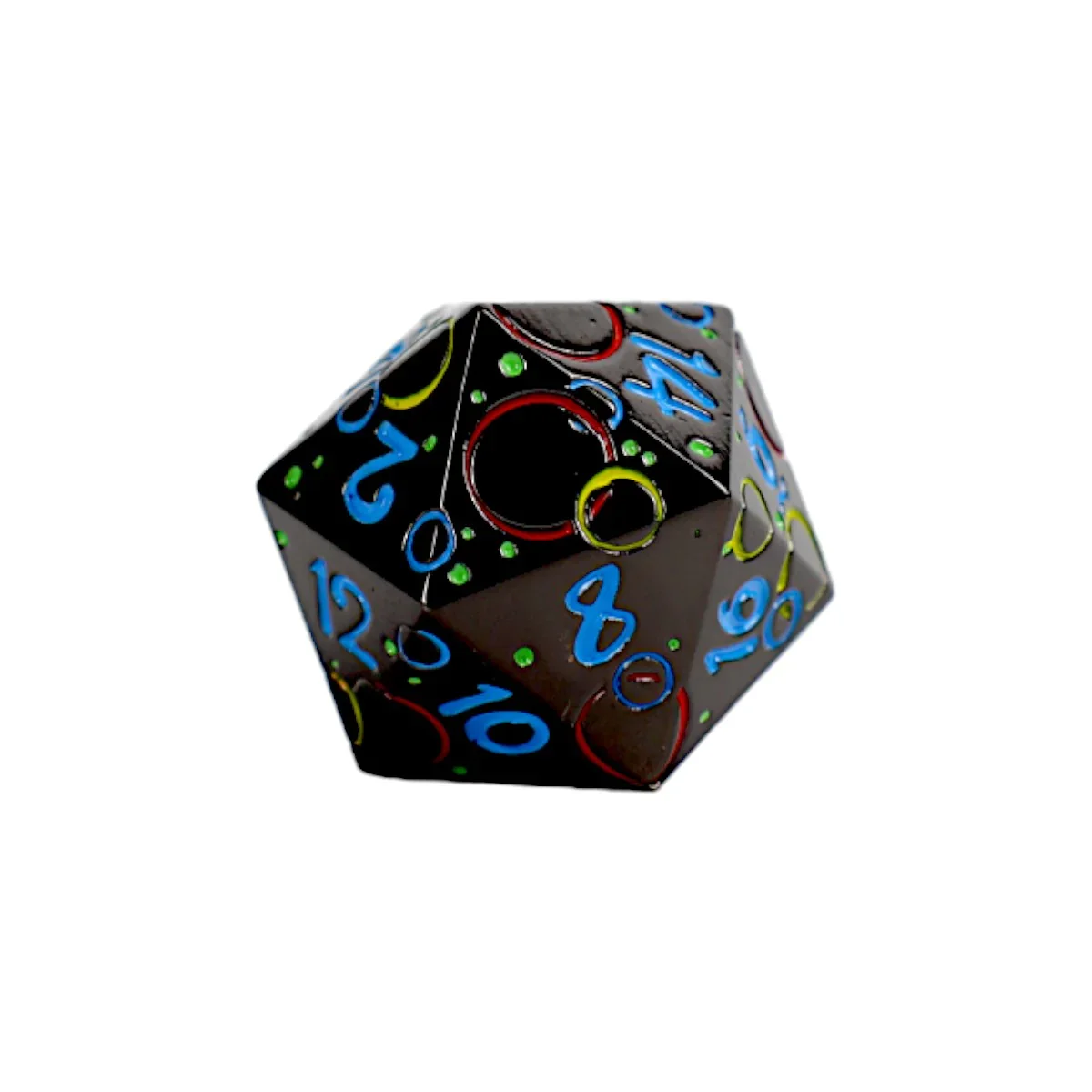 LPG Dice RPG Set Inscripted Bubbles Rainbow Black - Image 3
