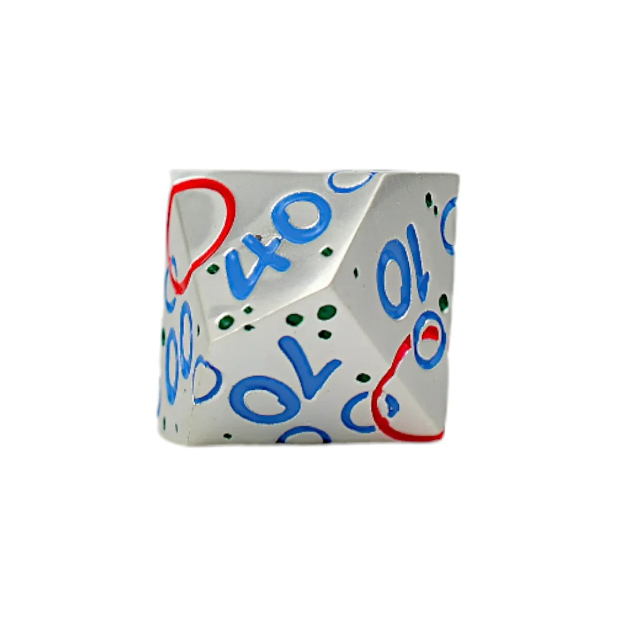 LPG Dice RPG Set Inscripted Bubbles Rainbow White - Image 3