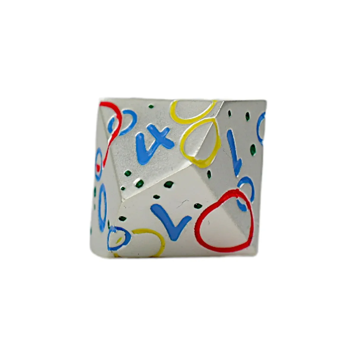 LPG Dice RPG Set Inscripted Bubbles Rainbow White - Image 4