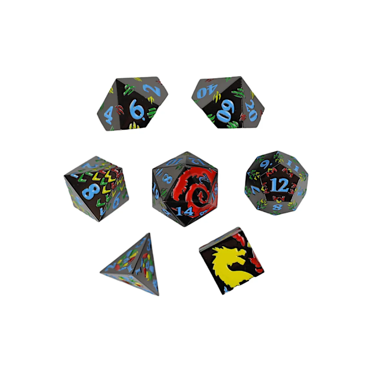LPG Dice RPG Set Inscripted Dragon Rainbow - Image 2