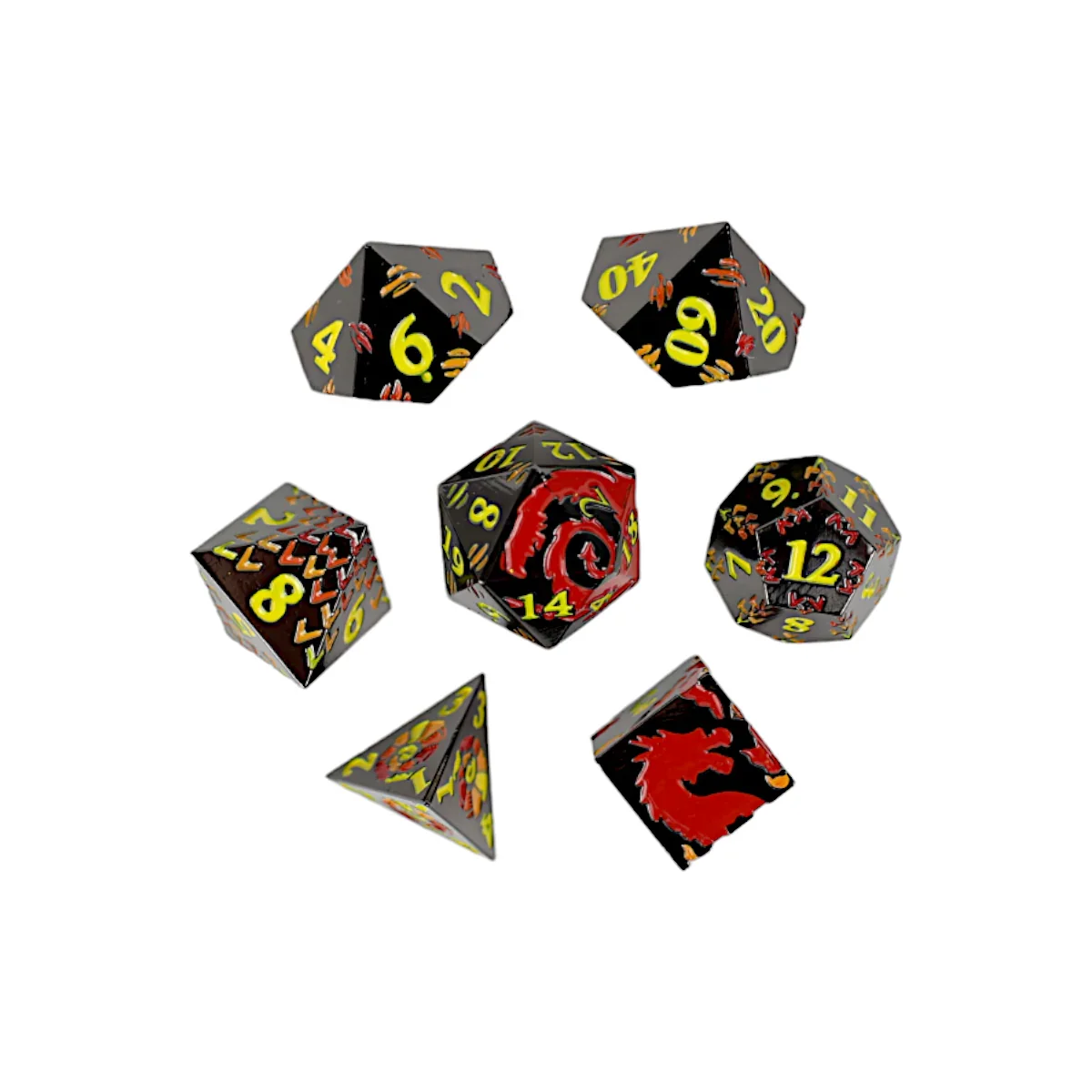 LPG Dice RPG Set Inscripted Dragon Red - Image 2