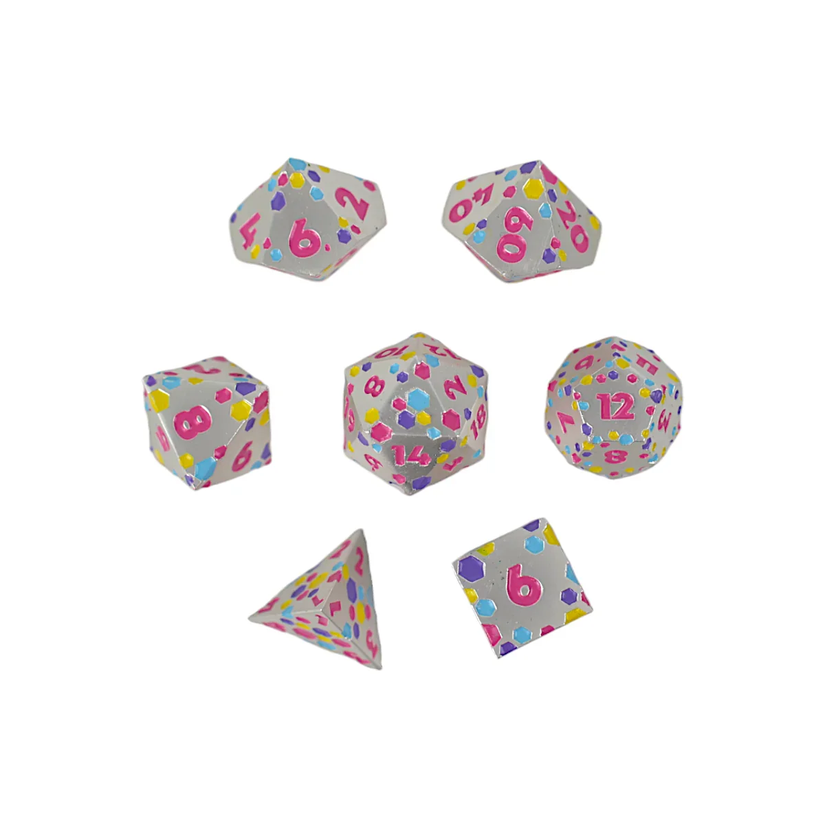 LPG Dice RPG Set Inscripted Hex Pastel White - Image 2