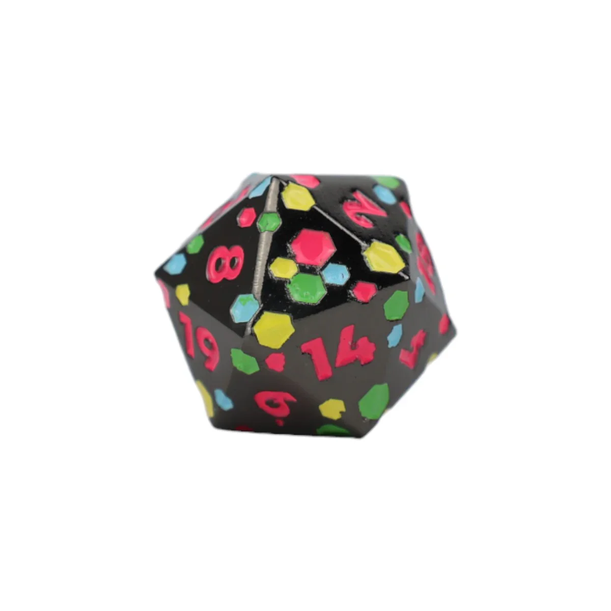 LPG Dice RPG Set Inscripted Hex Rainbow Black - Image 3