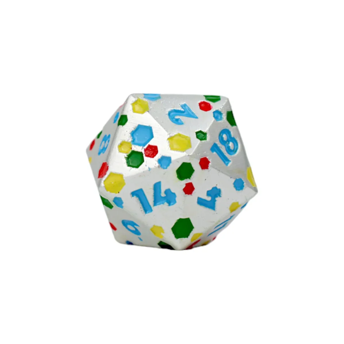 LPG Dice RPG Set Inscripted Hex Rainbow White - Image 3
