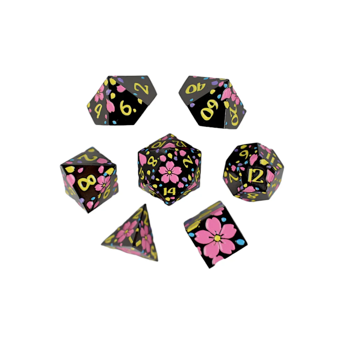 LPG Dice RPG Set Inscripted Sakura Pastel Black - Image 2