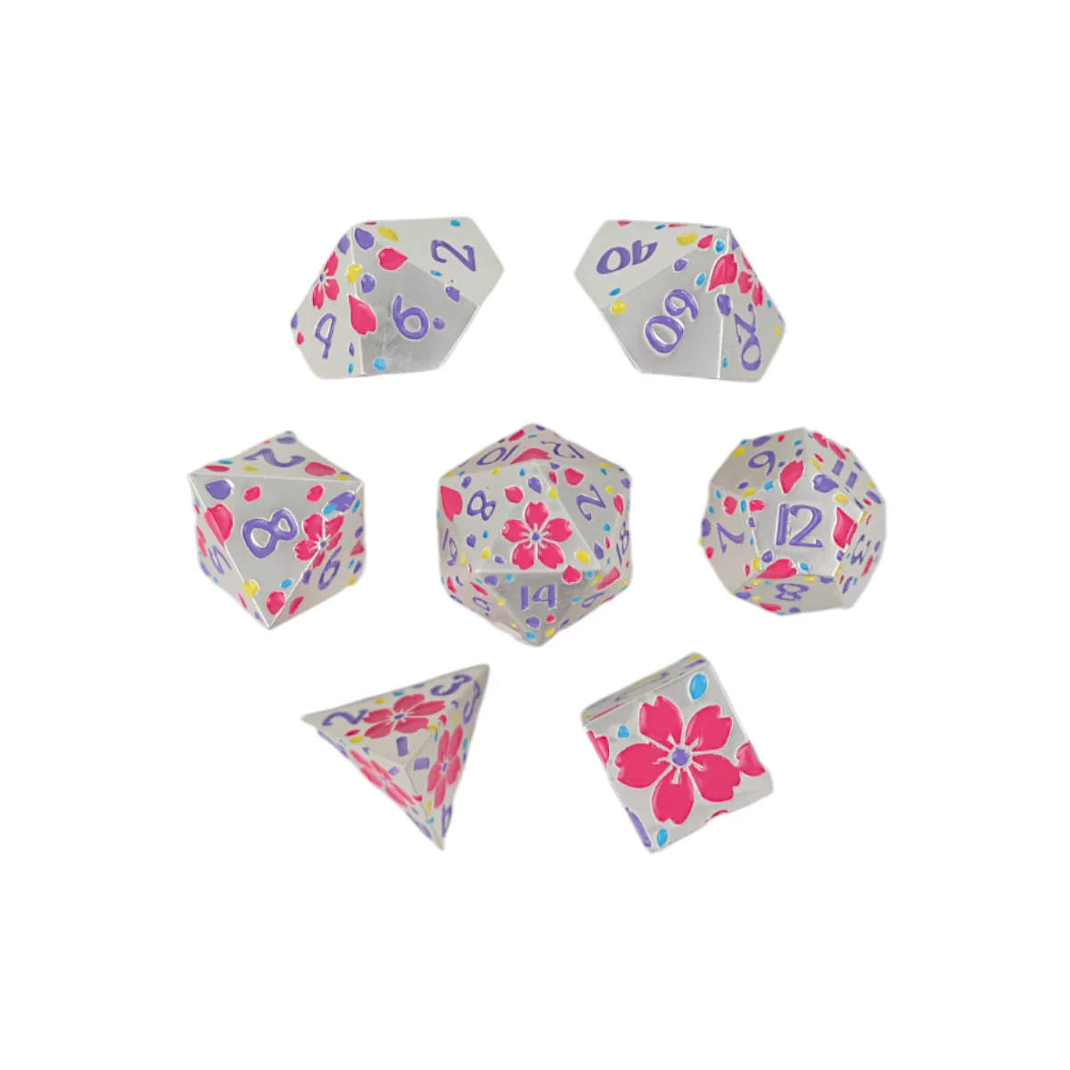 LPG Dice RPG Set Inscripted Sakura Pastel White - Image 2