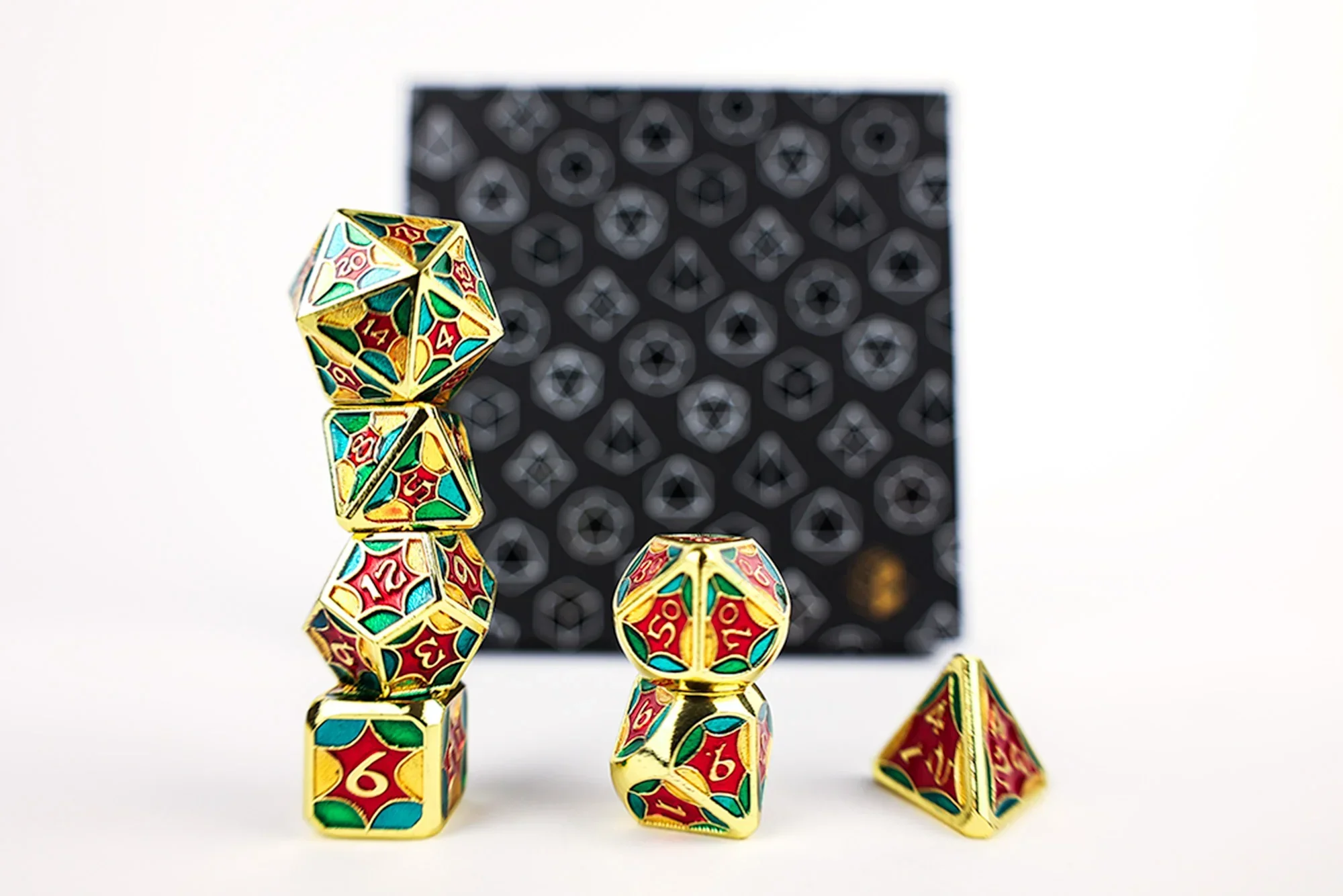 LPG Dice RPG Set Leadlight 4 Colour/Gold - Image 3
