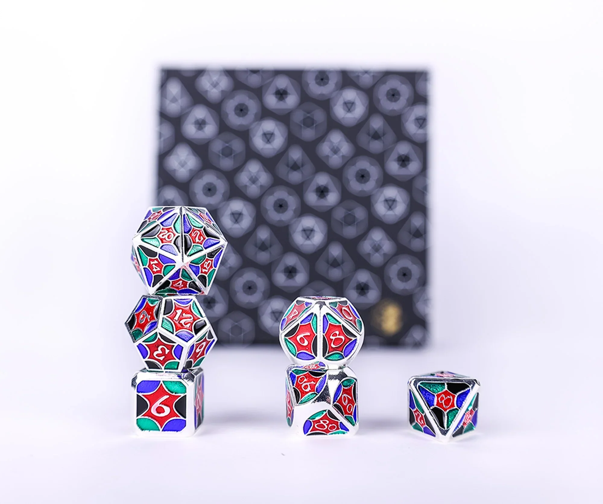 LPG Dice RPG Set Leadlight 4 Colour/Silver - Image 3