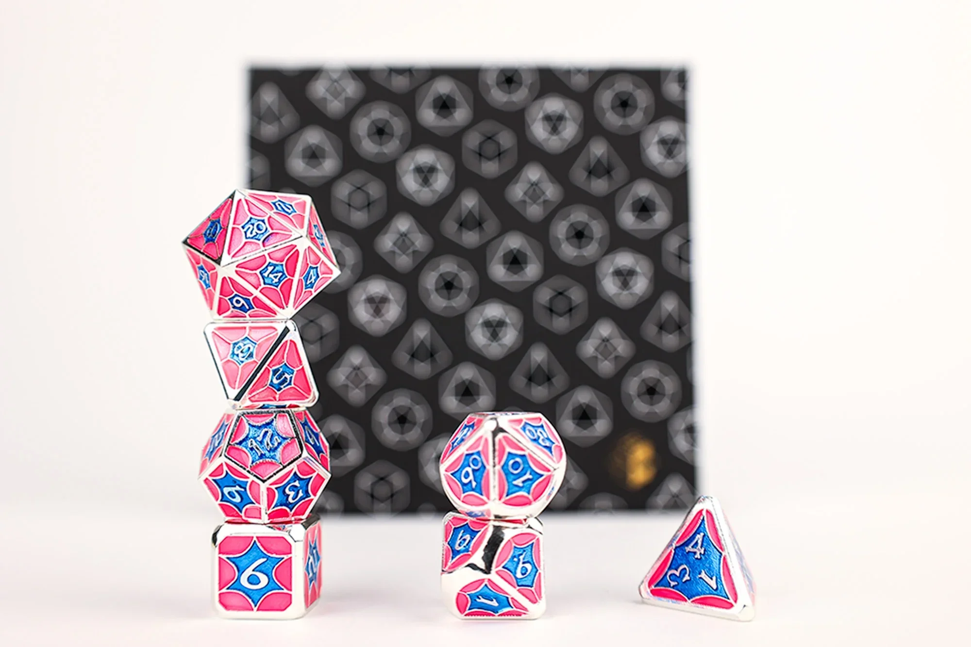 LPG Dice RPG Set Leadlight Blue/Pink/Silver - Image 2