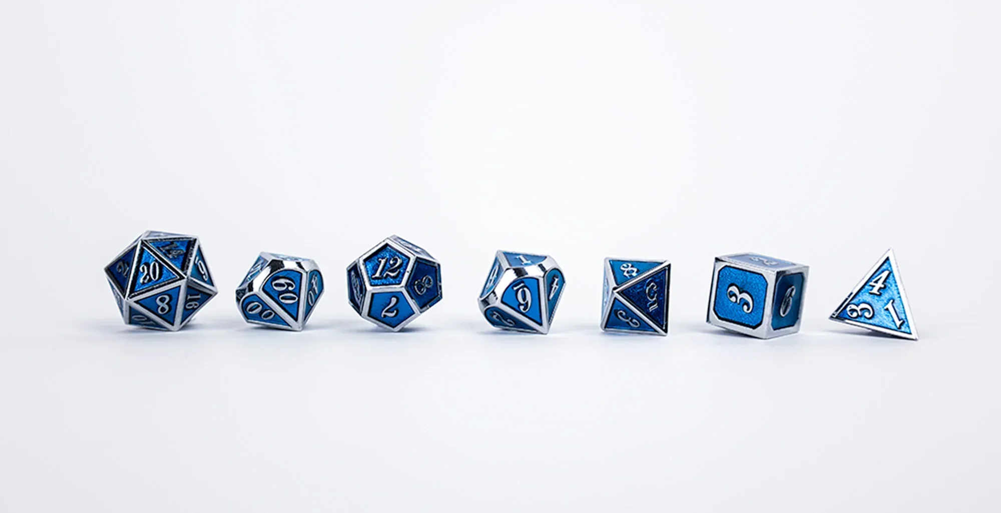 LPG Dice RPG Set Serif Blue/Silver - Image 3