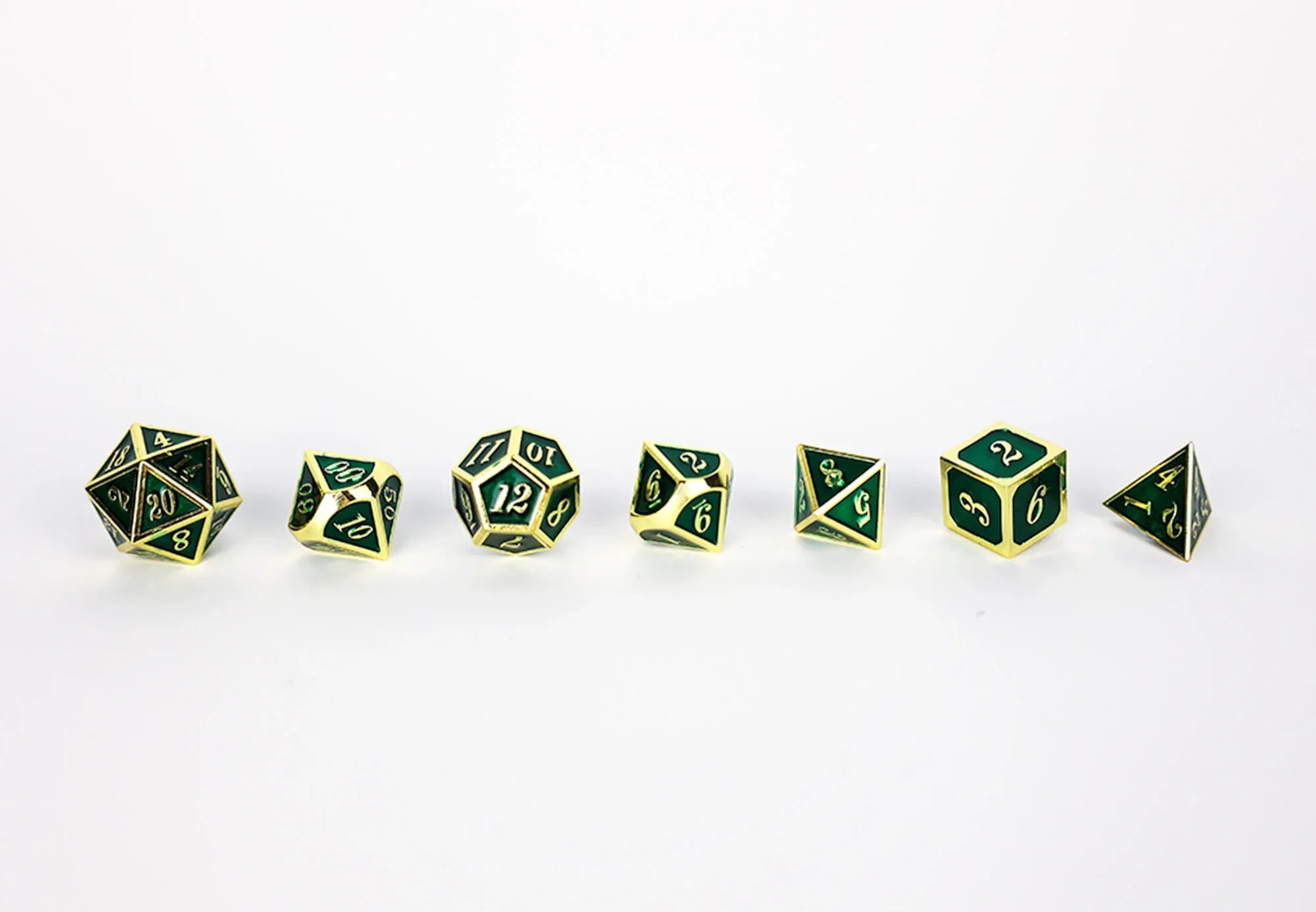 LPG Dice RPG Set Serif Green/Gold - Image 4