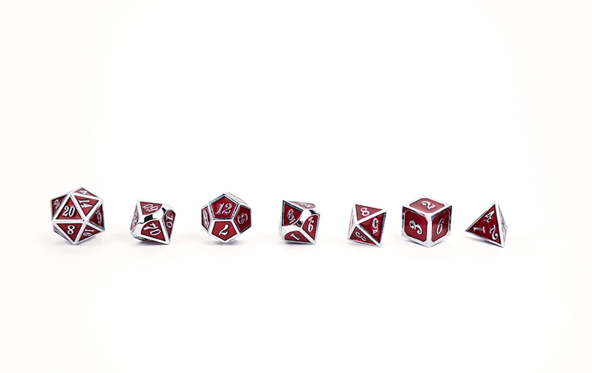 LPG Dice RPG Set Serif Red/Silver - Image 4