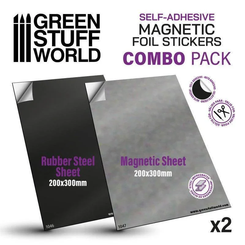 GREEN STUFF WORLD Magnetic Sheet Combo - Self Adhesive