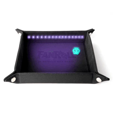 MDG Fold Up Velvet Dice Tray w/ PU Leather Backing: Blacklight - Image 2