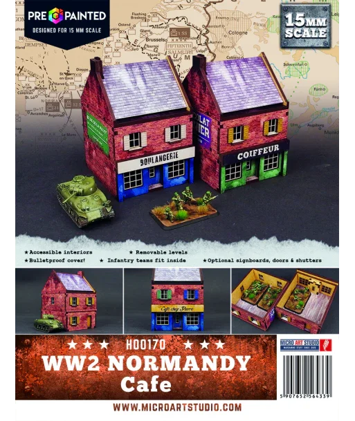 Micro Art Studio - WW2 Normandy Cafe (Pre-painted 15mm)