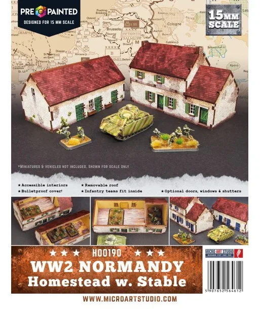 Micro Art Studio - WW2 Normandy Homestead w. Stable (Pre-painted 15mm)