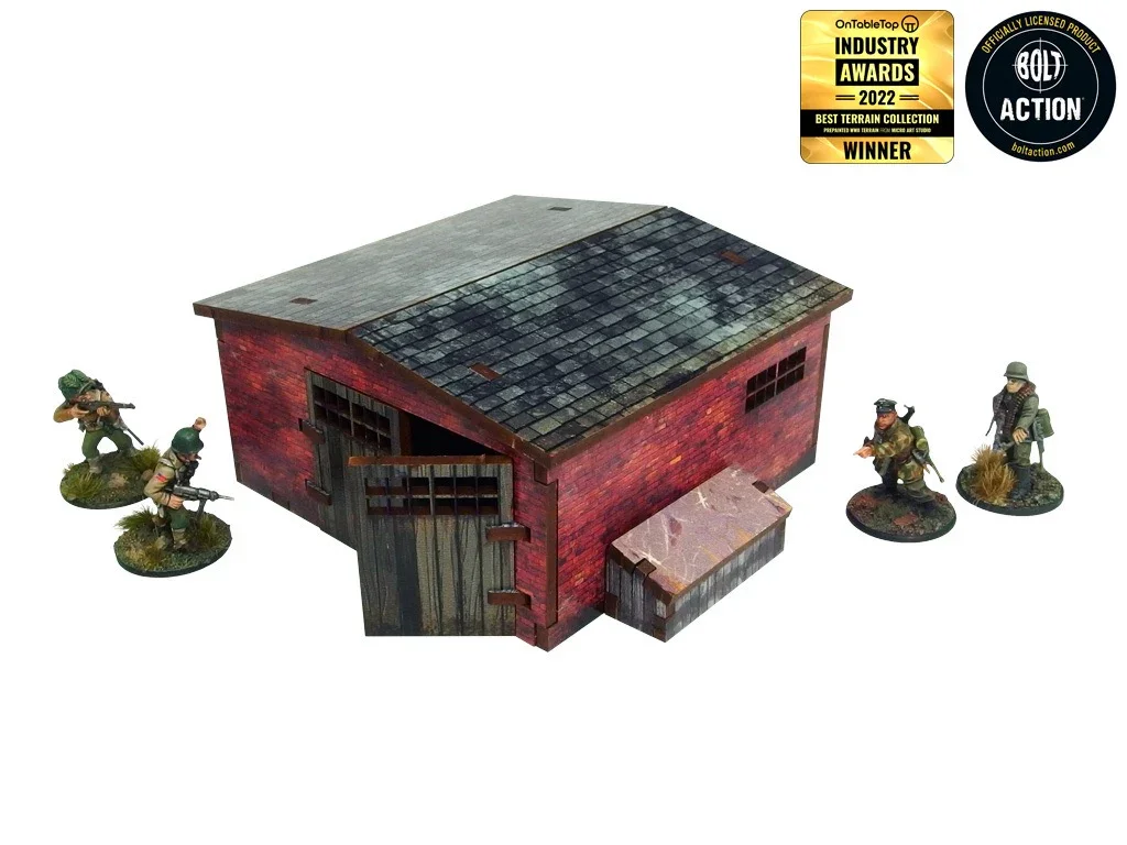 Micro Art Studio - WW2 Normandy Large Brick Shed (Pre-painted 28mm)