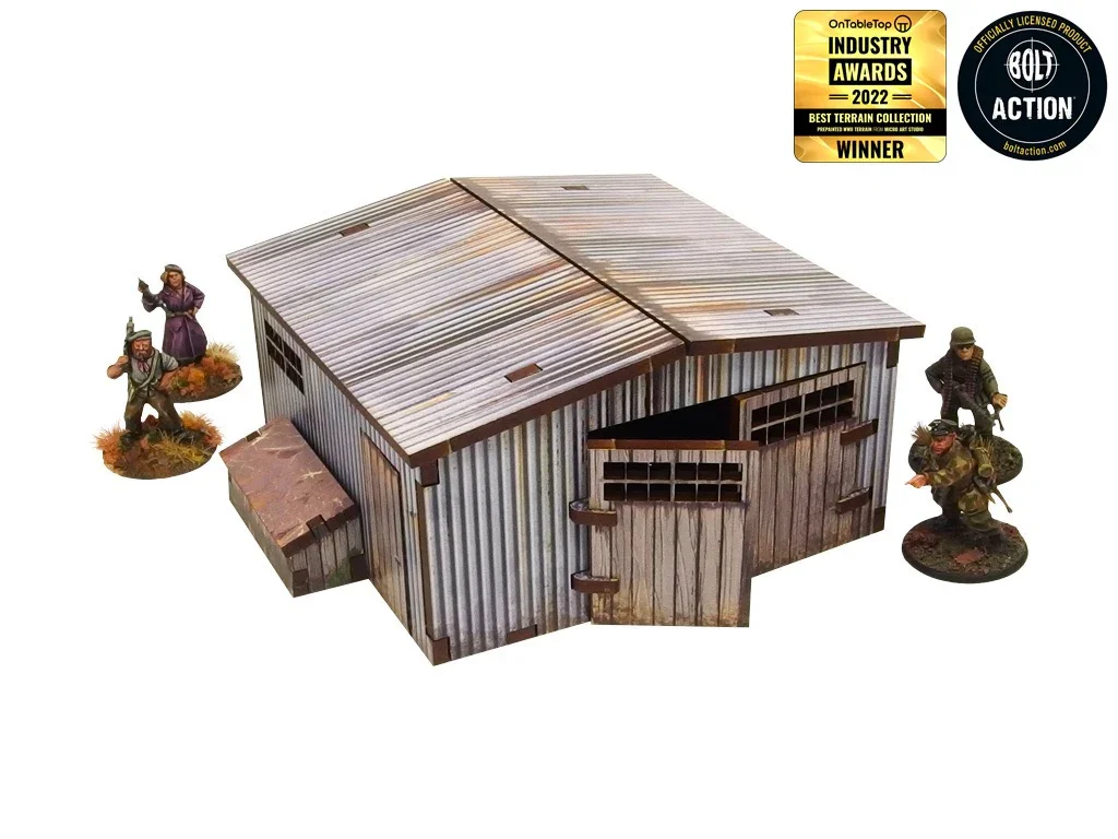 Micro Art Studio - WW2 Normandy Large Tin Shed (Pre-painted 28mm)