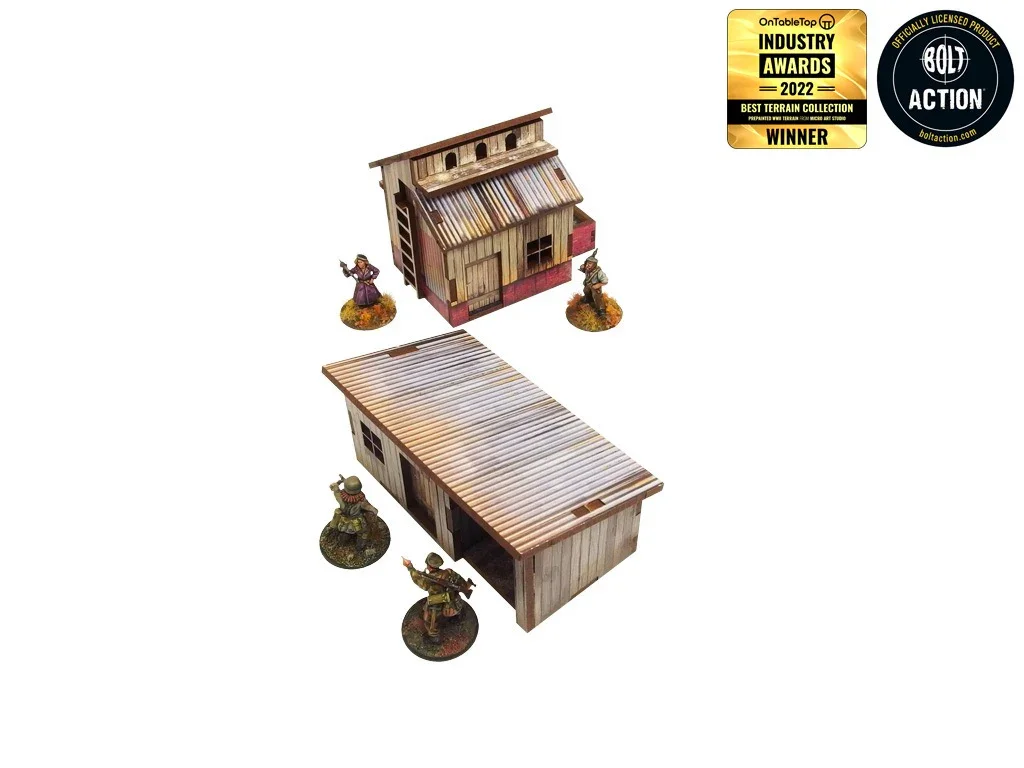 Micro Art Studio - WW2 Normandy Small Sheds w. Dovecote (Pre-painted 28mm)