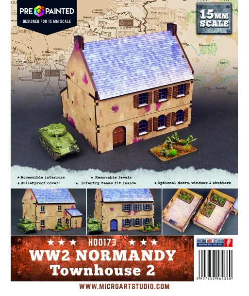 Micro Art Studio - WW2 Normandy Townhouse 2 (Pre-painted 15mm)