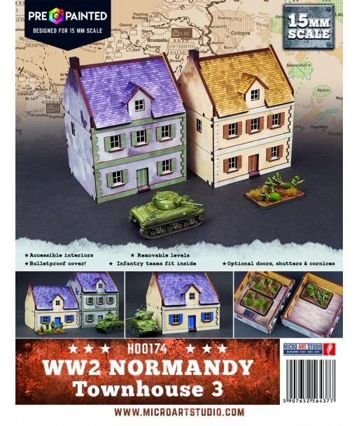 Micro Art Studio - WW2 Normandy Townhouse 3 (Pre-painted 15mm)