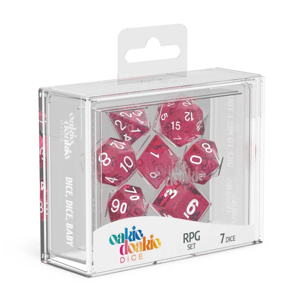 Oakie Doakie: Dice β RPG Set Speckled β Pink (7)