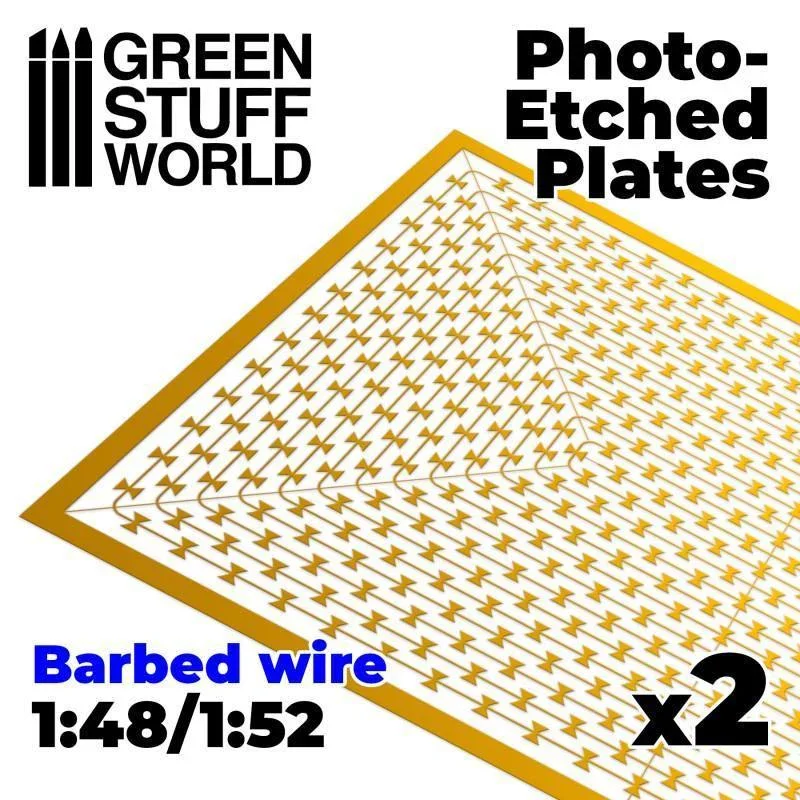 GREEN STUFF WORLD Photo-Etched Plates - Barbed Wire