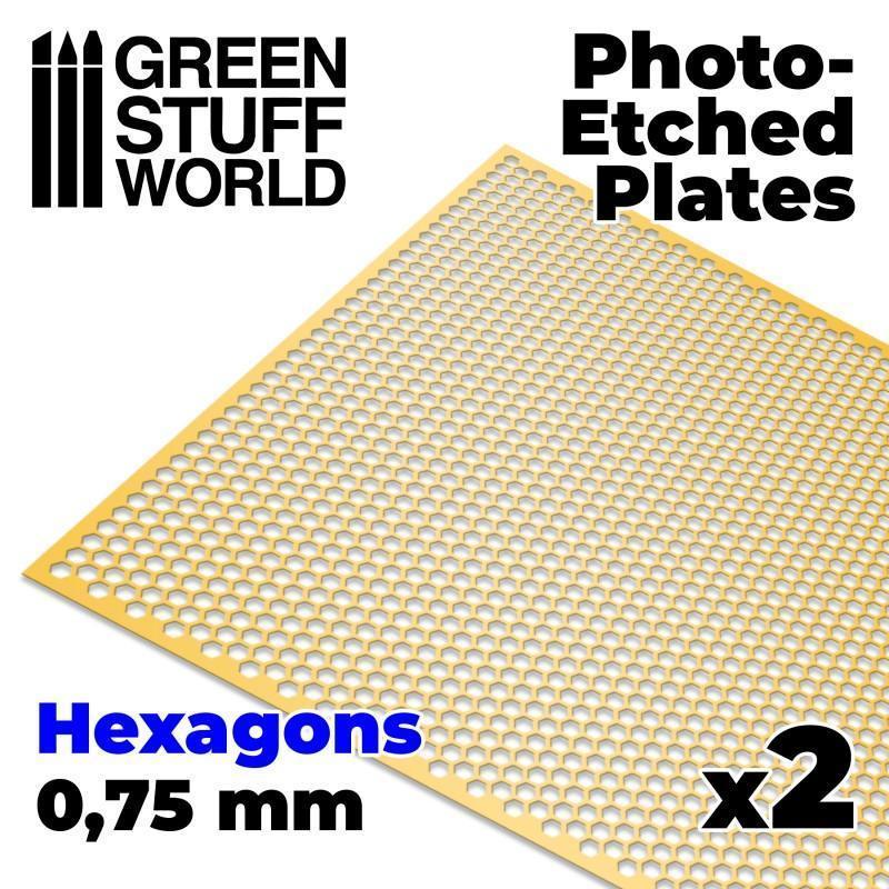 GREEN STUFF WORLD Photo-Etched Plates - Hexagons