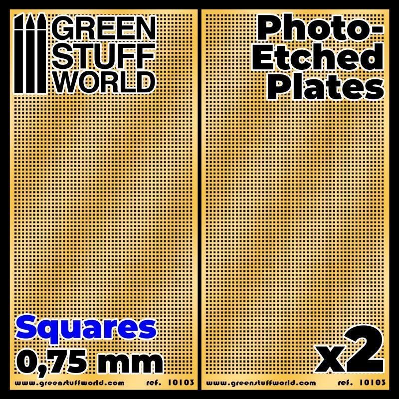 GREEN STUFF WORLD Photo-Etched Plates - Squares - Size M (2 pcs) - Image 2