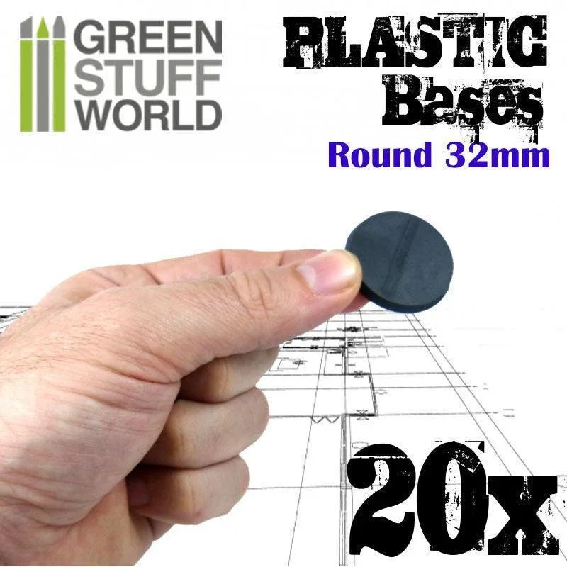 GREEN STUFF WORLD Plastic Bases - Round 32mm Black - Image 3