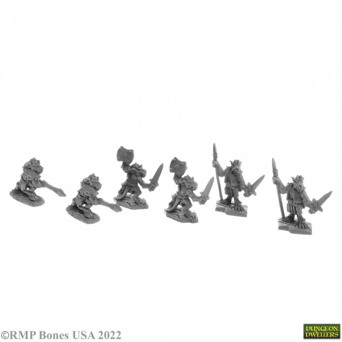 Reaper: Dungeon Dwellers: Bloodscale Kobolds (6) (77010) (plastic)
