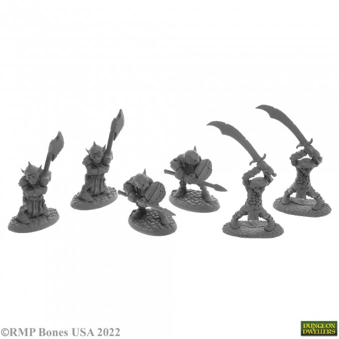 Reaper: Dungeon Dwellers: Goblin Warriors (6) (77444) (plastic)
