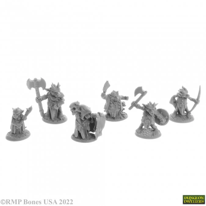 Reaper: Dungeon Dwellers: Ratpelt Kobold Leaders (6) (77653) (plastic)