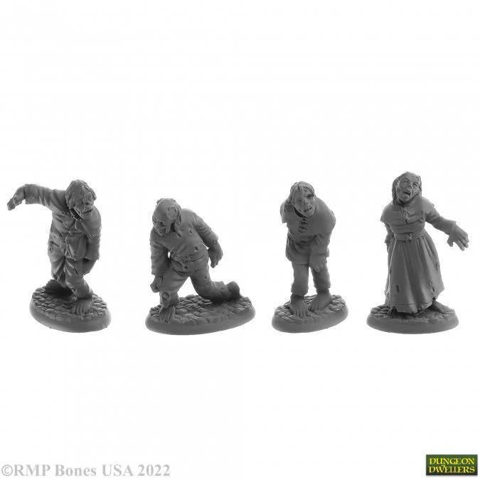 Reaper: Dungeon Dwellers: Zombies (4) (plastic)
