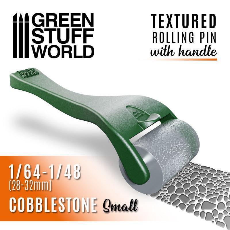GREEN STUFF WORLD Rolling Pin with Handle - Cobblestone Small