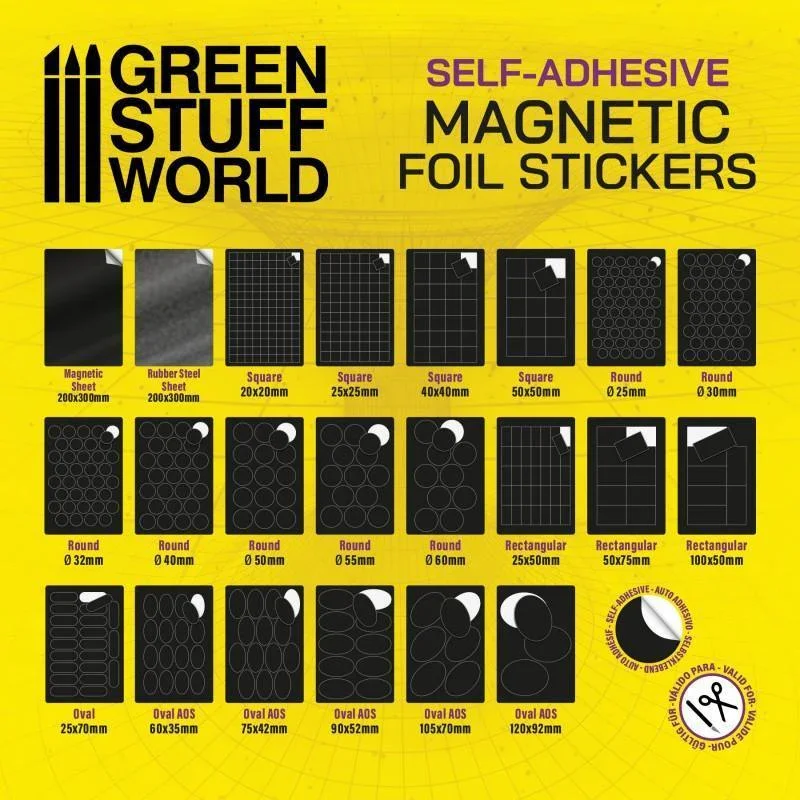 GREEN STUFF WORLD Round Magnetic Sheet Self-Adhesive - 40mm - Image 3