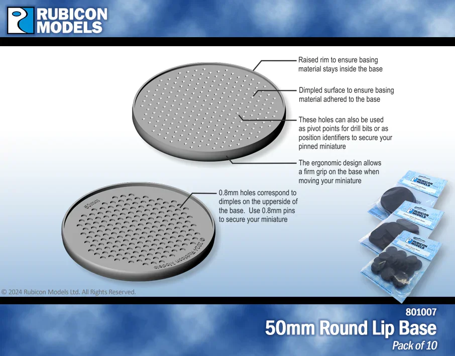 Rubicon Models - 50mm Round Base  (pack of 10)