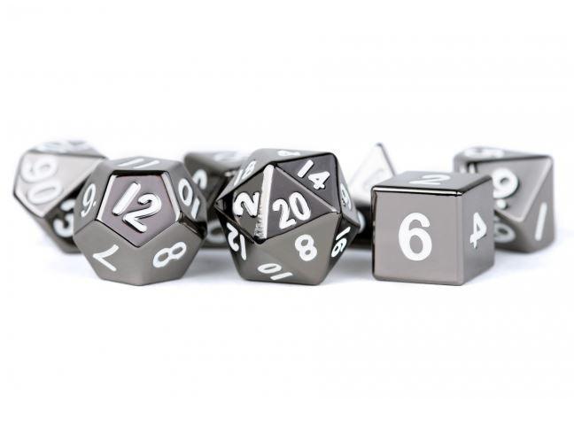 SALE MDG 16mm Metal Polyhedral Dice Set: Sterling Gray