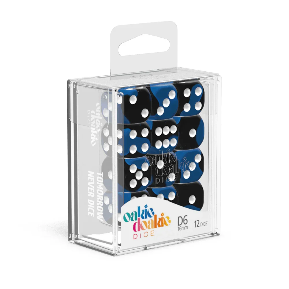 SALE Oakie Doakie Dice D6 16 mm Glow in the Dark - Deep Ocean (12)