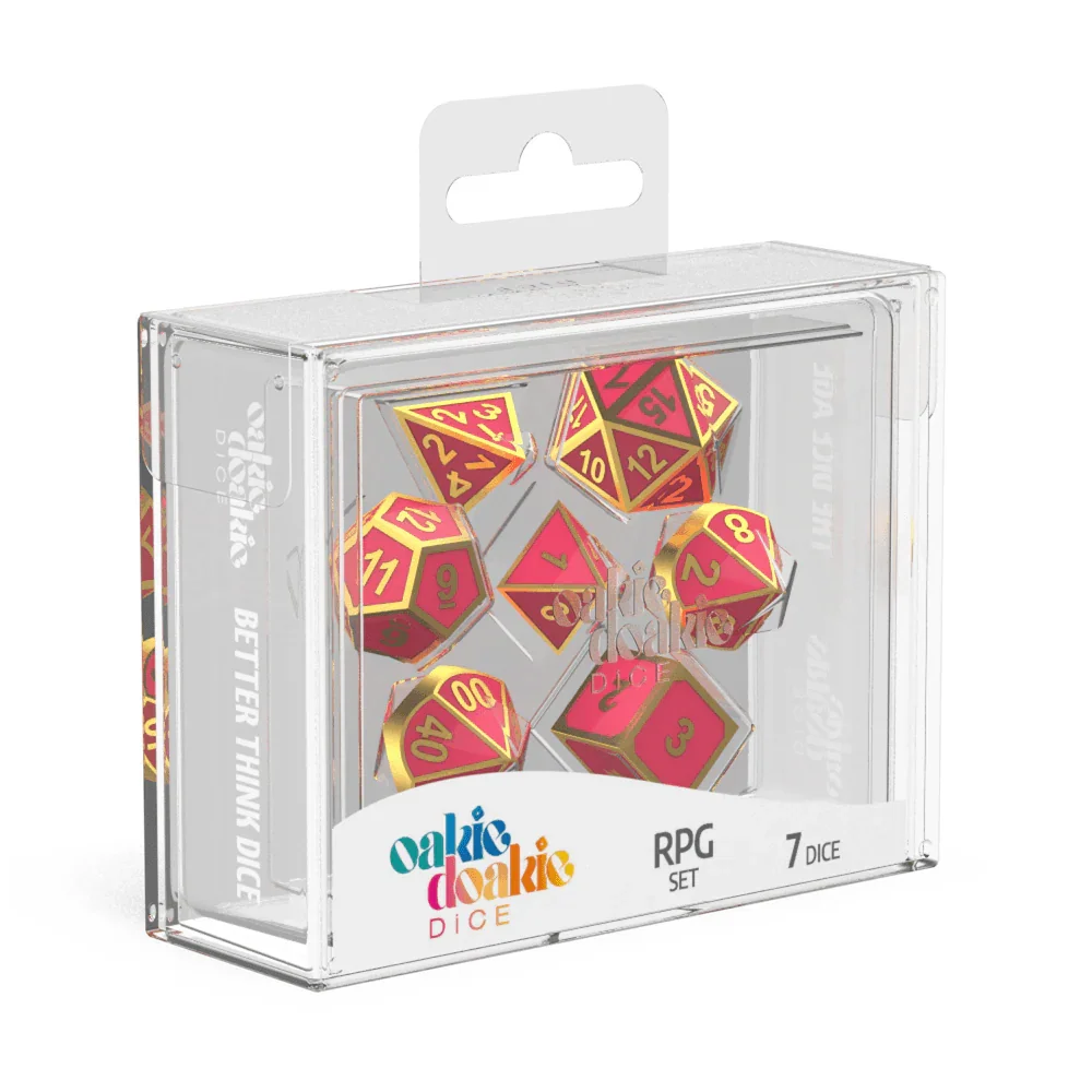 SALE Oakie Doakie Dice RPG Set Metal Glow in the Dark - Golden Princess (7)