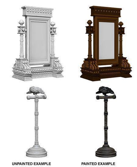 SALE WizKids Deep Cuts Unpainted Miniatures Mirror & Bird on Stand